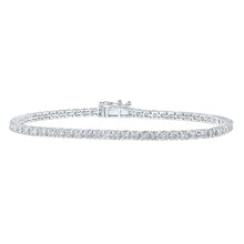 Load image into Gallery viewer, Elegant 10kt White Gold Diamond Tennis Bracelet - 3 Cttw Top view from the 10Kt White Gold Womens Round Diamond Tennis Bracelet 3 Cttwpin286239 collection by Splendid Jewellery