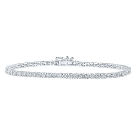 Elegant 10kt White Gold Diamond Tennis Bracelet - 3 Cttw Top view from the 10Kt White Gold Womens Round Diamond Tennis Bracelet 3 Cttwpin286239 collection by Splendid Jewellery