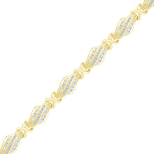 Load image into Gallery viewer, Dazzling 10kt Yellow Gold Baguette Diamond Fashion Bracelet - 1 Cttw product Side View from Splendid Jewellery
