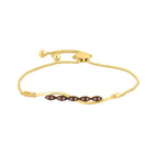 10kt Yellow Gold Women's Brown Diamond Bolo Bracelet - A Shimmering Delight! product  Top View from Splendid Jewellery