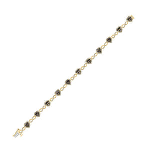 Bracelets | 10kt Yellow Gold Womens Round Brown Diamond Heart Bracelet 1-7/8 Cttw | Splendid Jewellery GND