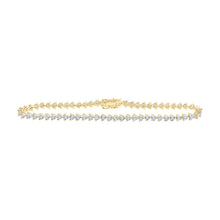Load image into Gallery viewer, 10kt Golden Heart Brilliance Bracelet - 1 Carat Total Weight of Round Diamonds - Splendid Jewellery product  Top View from Splendid Jewellery
