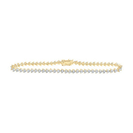 10kt Golden Heart Brilliance Bracelet - 1 Carat Total Weight of Round Diamonds - Splendid Jewellery product  Top View from Splendid Jewellery