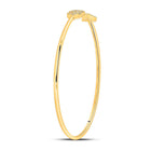 10kt Yellow Gold Diamond Arrow Bangle Bracelet - A Dazzling Delight product Side View 2 from Splendid Jewellery