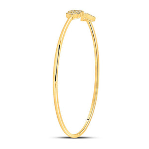 Bracelets | 10kt Yellow Gold Womens Round Diamond Arrow Bangle Bracelet 1/10 Cttw | Splendid Jewellery GND