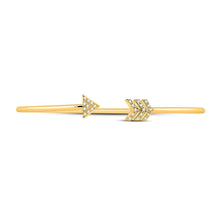 Load image into Gallery viewer, 10kt Yellow Gold Diamond Arrow Bangle Bracelet - A Dazzling Delight product Side View from Splendid Jewellery