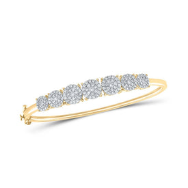 10kt Yellow Gold Women's Round Diamond Bangle Bracelet - 1-1/3 Cttw | Splendid Jewellery product  Top View from Splendid Jewellery