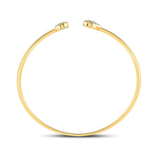 Load image into Gallery viewer, 10kt Yellow Gold Women&#39;s Round Diamond Cluster Bangle Bracelet 1/5 Cttw | Radiant Brilliance product Top View from Splendid Jewellery