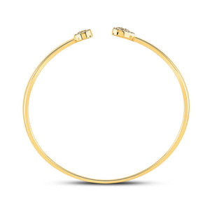 Bracelets | 10kt Yellow Gold Womens Round Diamond Cluster Bangle Bracelet 1/5 Cttw | Splendid Jewellery GND