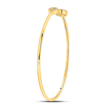 Load image into Gallery viewer, 10kt Yellow Gold Women&#39;s Round Diamond Cluster Bangle Bracelet 1/5 Cttw | Radiant Brilliance product Side View 2 from Splendid Jewellery