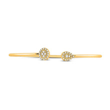 Load image into Gallery viewer, 10kt Yellow Gold Women&#39;s Round Diamond Cluster Bangle Bracelet 1/5 Cttw | Radiant Brilliance product Side View from Splendid Jewellery