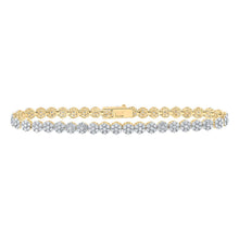 Load image into Gallery viewer, 10kt Yellow Gold Women&#39;s Diamond Cluster Link Fashion Bracelet - 3-1/5 Cttw | Splendid Jewellery product  Top View from Splendid Jewellery