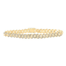 Load image into Gallery viewer, 10kt Yellow Gold Women&#39;s Round Diamond Cuban Fashion Bracelet - 3-1/4 Cttw | Splendid Jewellery product  Top View from Splendid Jewellery