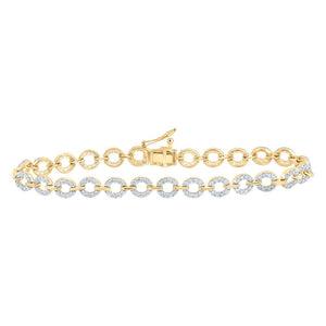 Bracelets | 10kt Yellow Gold Womens Round Diamond Fashion Bracelet 1-1/2 Cttw | Splendid Jewellery GND