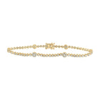 Radiant Glow: 10kt Yellow Gold Women's Round Diamond Fashion Bracelet 1-3/8 Cttw product  Top View from Splendid Jewellery