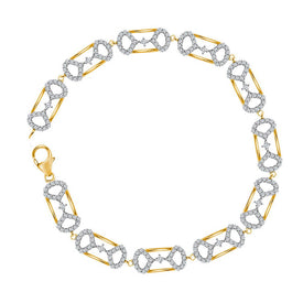 Radiant Elegance: 10kt Yellow Gold Diamond Fashion Bracelet (1 Cttw) product  Top View from Splendid Jewellery