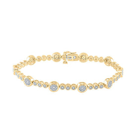Radiant Elegance: 10kt Yellow Gold Diamond Fashion Bracelet, 1 Cttw product  Top View from Splendid Jewellery
