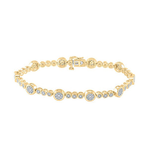 Bracelets | 10kt Yellow Gold Womens Round Diamond Fashion Bracelet 1 Cttw | Splendid Jewellery GND