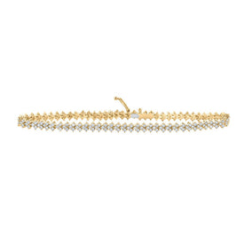 10kt Yellow Gold Sparkling Diamond Fashion Bracelet - 2-1/2 Carat Total Weight product  Top View from Splendid Jewellery