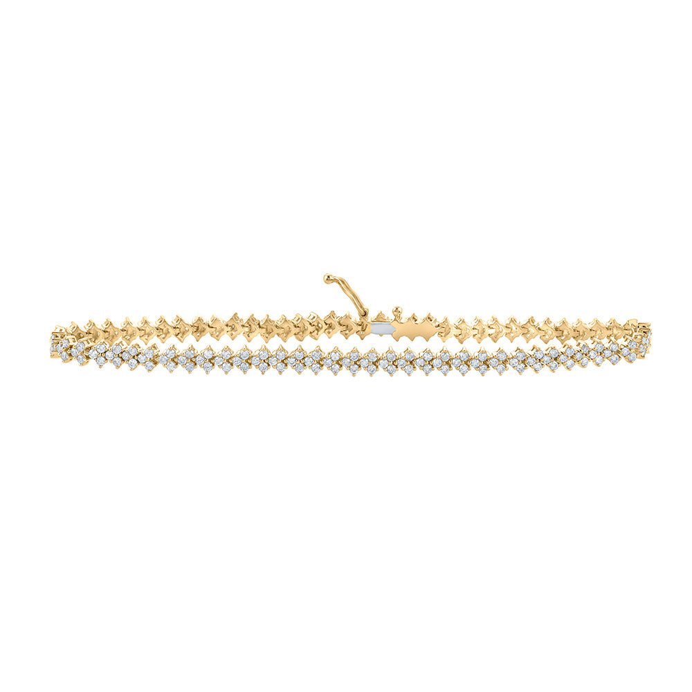 Bracelets | 10kt Yellow Gold Womens Round Diamond Fashion Bracelet 2-1/2 Cttw | Splendid Jewellery GND