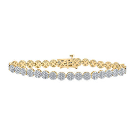 10kt Yellow Gold Womens Round Diamond Fashion Bracelet - A Dazzling Delight of 2-1/3 Carats product  Top View from Splendid Jewellery