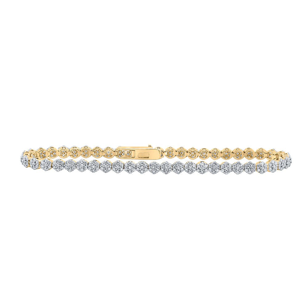 Bracelets | 10kt Yellow Gold Womens Round Diamond Fashion Bracelet 2-1/5 Cttw | Splendid Jewellery GND