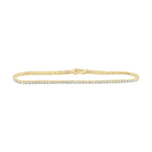 Load image into Gallery viewer, 10kt Yellow Gold Womens Round Diamond Fashion Bracelet - 2 Cttw | Radiant Elegance product  Top View from Splendid Jewellery