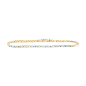 10kt Yellow Gold Womens Round Diamond Fashion Bracelet - 2 Cttw | Radiant Elegance product  Top View from Splendid Jewellery