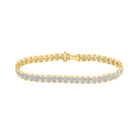 Radiant Elegance: 10kt Yellow Gold Womens Round Diamond Fashion Bracelet 2 Cttw product  Top View from Splendid Jewellery