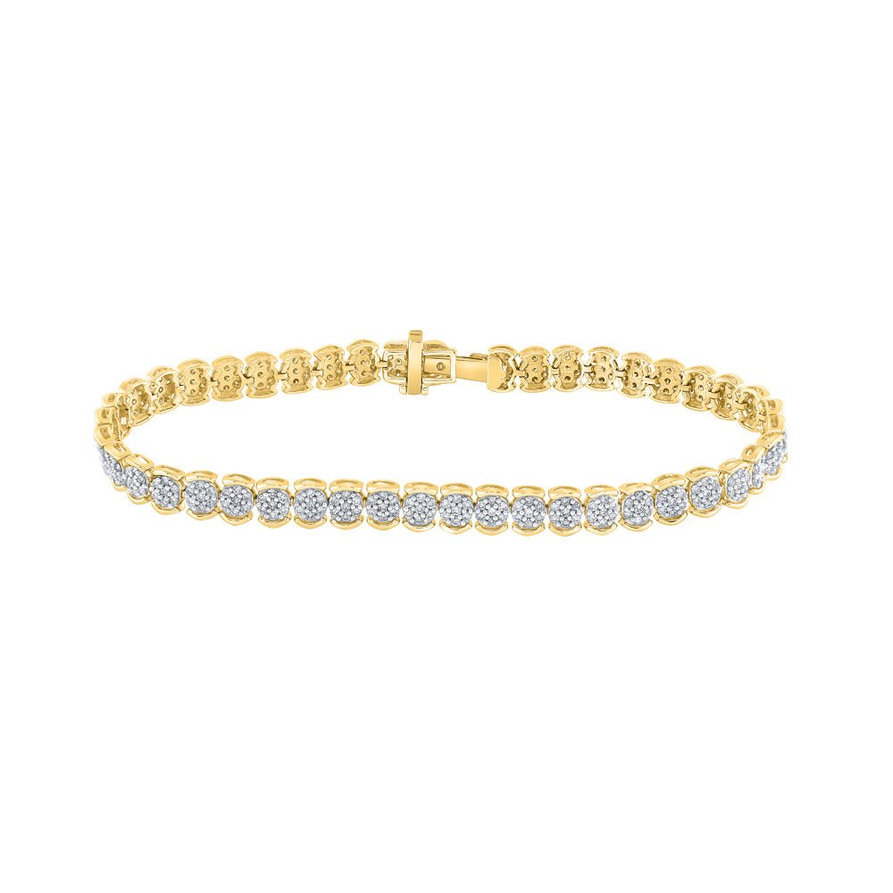 Bracelets | 10kt Yellow Gold Womens Round Diamond Fashion Bracelet 2 Cttw | Splendid Jewellery GND