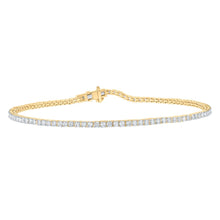 Load image into Gallery viewer, Radiant 10kt Yellow Gold Women&#39;s Round Diamond Fashion Bracelet - 2 Cttw product  Top View from Splendid Jewellery
