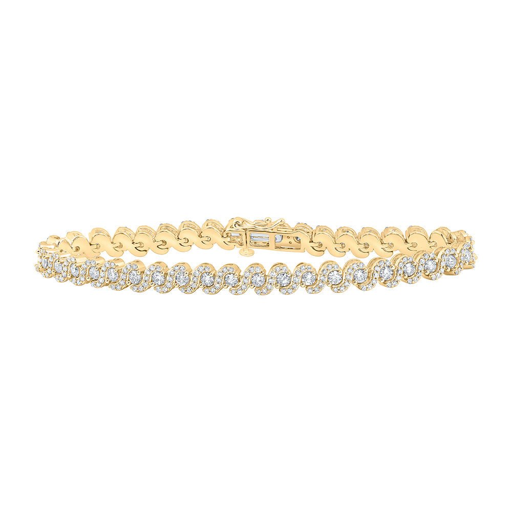 Bracelets | 10kt Yellow Gold Womens Round Diamond Fashion Bracelet 3-1/3 Cttw | Splendid Jewellery GND