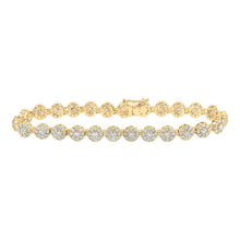 Load image into Gallery viewer, Dazzling 10kt Yellow Gold Women&#39;s Round Diamond Fashion Bracelet - 4-3/4 Cttw product  Top View from Splendid Jewellery