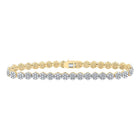 Radiant 10kt Yellow Gold Women's Round Diamond Fashion Bracelet - 4-3/8 Cttw product  Top View from Splendid Jewellery