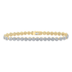 Radiant 10kt Yellow Gold Women's Round Diamond Fashion Bracelet - 4-3/8 Cttw product  Top View from Splendid Jewellery