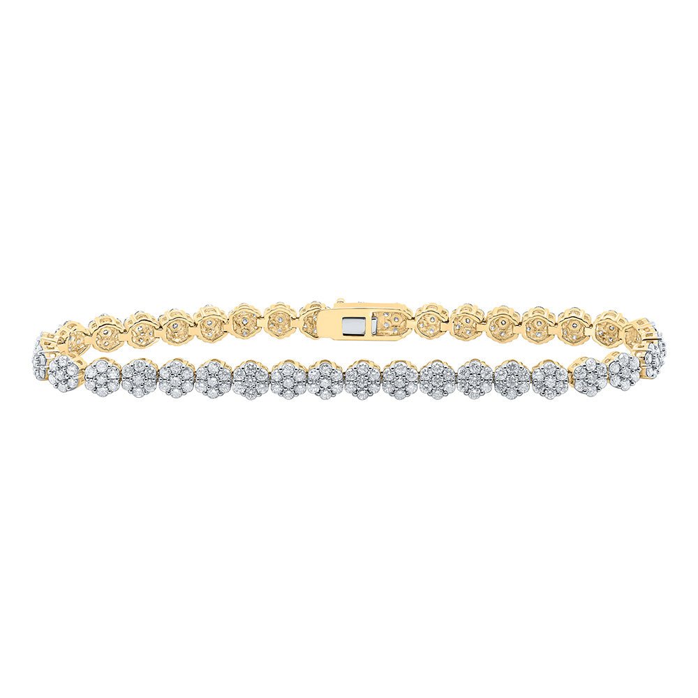 Bracelets | 10kt Yellow Gold Womens Round Diamond Fashion Bracelet 4-3/8 Cttw | Splendid Jewellery GND