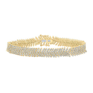 Bracelets | 10kt Yellow Gold Womens Round Diamond Fashion Bracelet 7-1/5 Cttw | Splendid Jewellery GND