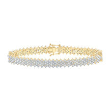 Load image into Gallery viewer, Radiant 10kt Yellow Gold Women&#39;s Round Diamond Fashion Bracelet - 7-3/8 Ct.t.w. by Splendid Jewellery product  Top View from Splendid Jewellery