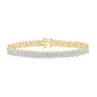 Radiant 10kt Yellow Gold Women's Round Diamond Fashion Bracelet - 7-3/8 Ct.t.w. by Splendid Jewellery product  Top View from Splendid Jewellery