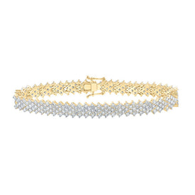 Radiant 10kt Yellow Gold Women's Round Diamond Fashion Bracelet - 7-3/8 Ct.t.w. by Splendid Jewellery product  Top View from Splendid Jewellery