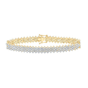 Bracelets | 10kt Yellow Gold Womens Round Diamond Fashion Bracelet 7-3/8 Cttw | Splendid Jewellery GND