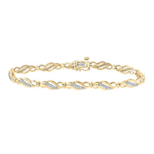 Load image into Gallery viewer, 10kt Yellow Gold Women&#39;s Round Diamond Link Bracelet - Dazzling Elegance product  Top View from Splendid Jewellery
