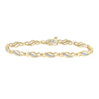 10kt Yellow Gold Women's Round Diamond Link Bracelet - Dazzling Elegance product  Top View from Splendid Jewellery