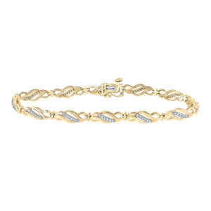 Bracelets | 10kt Yellow Gold Womens Round Diamond Fashion Link Bracelet 1/3 Cttw | Splendid Jewellery GND