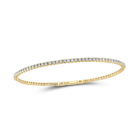 Radiant 10kt Yellow Gold Diamond Flex Bangle Bracelet - 1-1/3 Cttw product  Top View from Splendid Jewellery