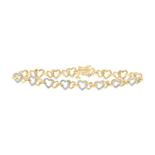 Load image into Gallery viewer, 10kt Golden Heart Diamond Bracelet - Sparkling Elegance product  Top View from Splendid Jewellery