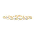 10kt Golden Heart Diamond Bracelet - Sparkling Elegance product  Top View from Splendid Jewellery