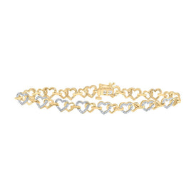 10kt Golden Heart Diamond Bracelet - Sparkling Elegance product  Top View from Splendid Jewellery
