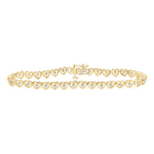Load image into Gallery viewer, 10kt Golden Heart Diamond Bracelet - Dazzling Elegance product  Top View from Splendid Jewellery
