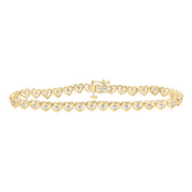 10kt Golden Heart Diamond Bracelet - Dazzling Elegance product  Top View from Splendid Jewellery